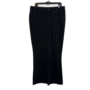 Chico's High‎ Rise Flare Jeans Size 14R / 2.5R Black Stretch Cotton Blend Trendy